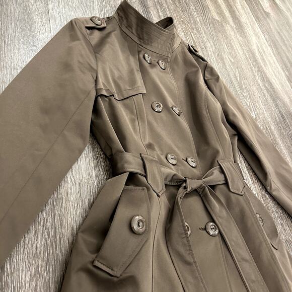 EUC Max Mara Brown Taupe Trench Coat XL Belted Double Breasted Classic Outerwear - Picture 4 of 16